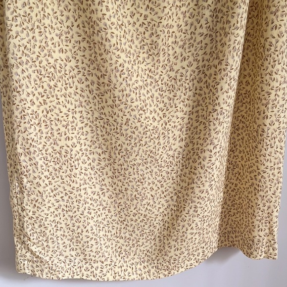 Frank & Oak Pastel Yellow Button Down Dainty Floral Midi Skirt S - Picture 10 of 15